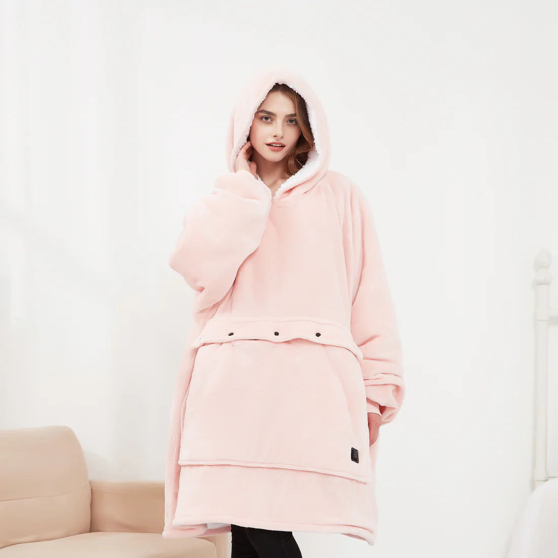 Heated Cozy Oversized Hoodie Blanket